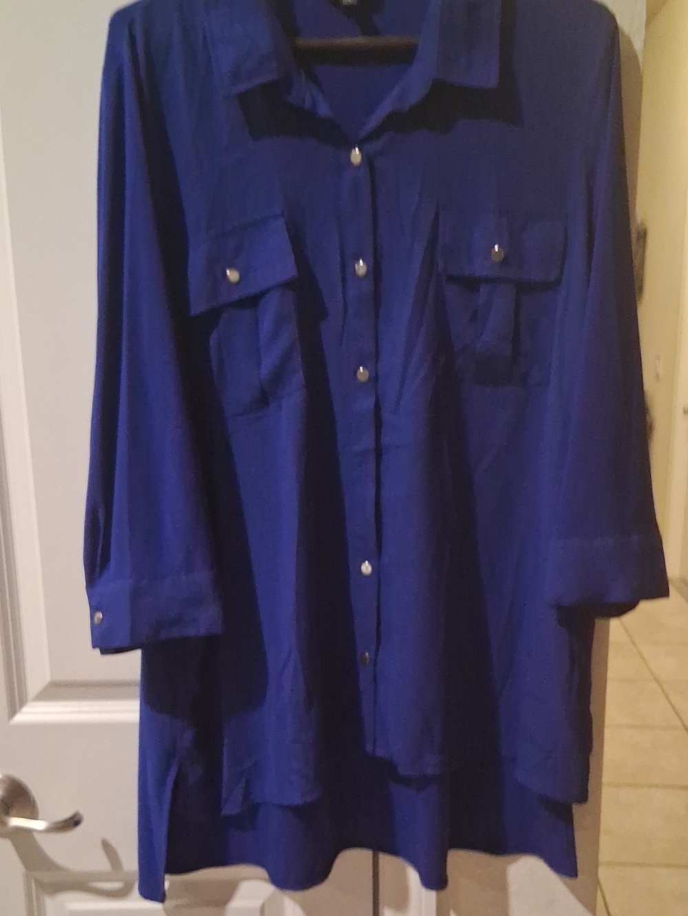 Investments Royal Blue Women's Button-Front Blouse